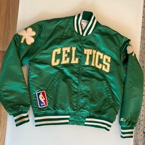 Vintage Boston Celtics Authentic Starter Green Satin Jacket M Made in USA